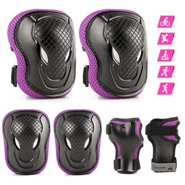 ValueTalks Children's Inline Pads Set Protective Equipment Children's Knee Pads Elbow Pads Roller Skates Protector Set for Skateboard Roller Skating Driving Outdoor Sports
