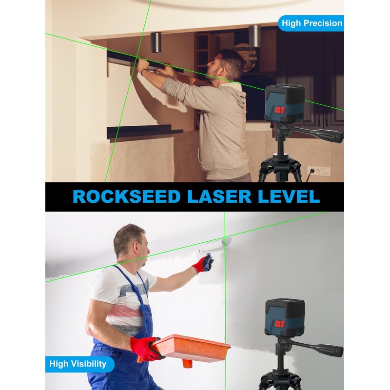 Laser Level, RockSeed Cross Line Laser with Self-Leveling, Vertical and