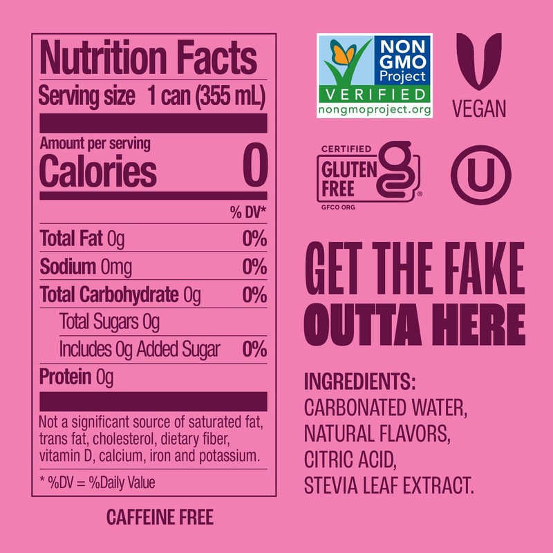 Zevia Zero Sugar Soda, Black Cherry, 12 oz Cans (8-Pack)