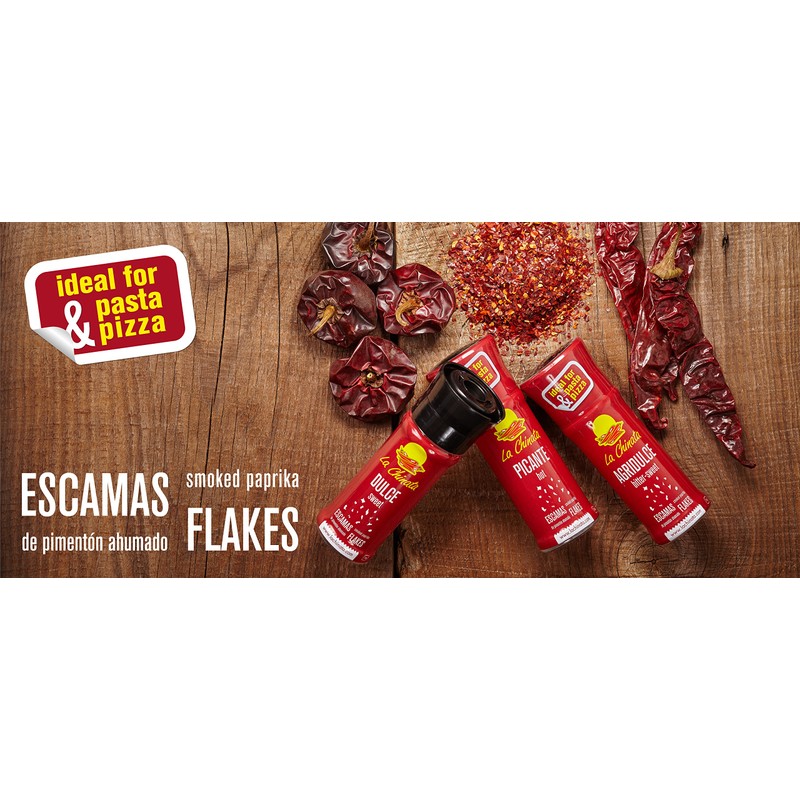 La Chinata Sweet Smoked Paprika Flakes in Grinder Gluten Free