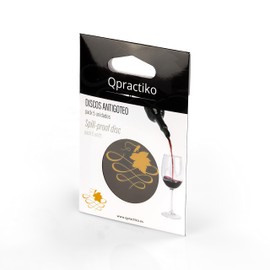 Qpractiko - Leak-Proof Wine Pouring Discs | Prevents Stains & Spills | Food Grade & BPA Free | Fits All Bottles | Multifunctional for Wine & Oils | Easy to Clean, Black, Pequeño