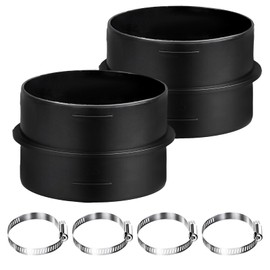 2PCS 75mm Heater Ducting Connector, Plastic Ducting Joiner Connector with 2 Adjustable Clips Round Ventilation Duct Pipe Connector for Diesel Heater Ducting
