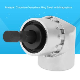 Screwdriver Extension Socket, 1/4in 105 Degree Angle Hex Extension Drill Bit Adjustable Screwdriver Socket Holder Adapter for Electric Drill and Socket Wrench, Silver