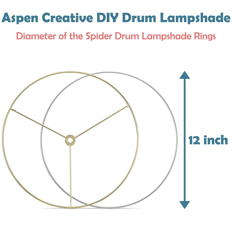 Aspen Creative 20103-11, Metal DIY Drum Lamp Shade Strong Ring,
