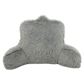 Arlee Shaggy Fur Bedrest Lounger, Charcoal