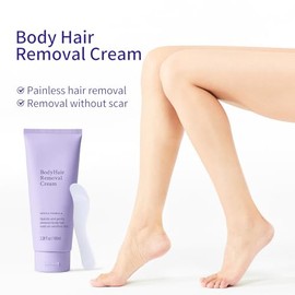 Crema depilatoria corporal y facial, suave y segura para pieles sensibles, depilación sin dolor para mujeres y hombres, 3.38 onzas líquidas