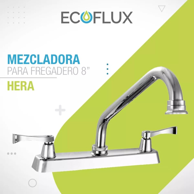 EcoFlux Llave Mezcladora Para Fregadero Tarja Cocina Ecoflux Acabado Cromado