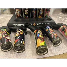 Techno torch lighter Full-size Torch Adjustable Flame Bob Marley Desig Lot Of 15
