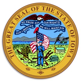 Kiwi Gifts Iowa State Seal Emblem - 3 Pack Circle Stickers 3 Inch - USA America