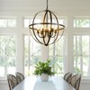 DLLT 6-Light Orb Chandelier, Black and Gold Globe Pendant Lights,