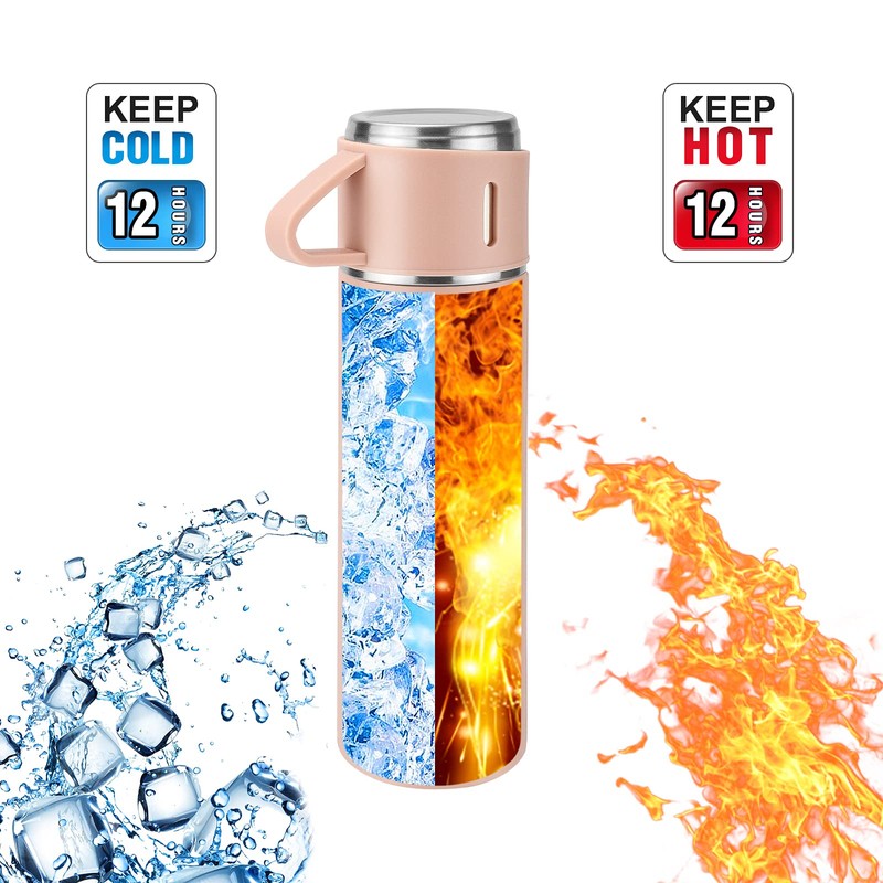 Stainless Steel Thermo 500ml/16.9oz Vacuum Insulated Bottle with Cup for