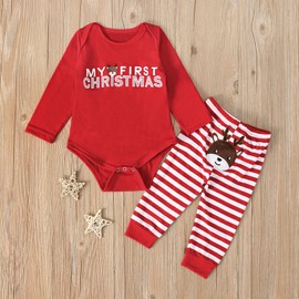 Kwatieh Christmas Toddlers Boy My First Christmas Outfit Baby Boy Christmas Baby Gift Baby Gift Set Boy Costume Baby Girl 74 Body for Baby Girls Christmas Jumper Baby Boy, red