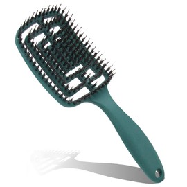 Boar Bristle Paddle Hairbrush for Women, Curved Vented Brush Vented Hair Brush Paddle Detangling Brush for Wet Dry Curly Thick Straight Hair