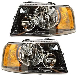 RVLightings Damon Daybreak 2008-2011 RV Motorhome Pair (Left & Right) Black Headlights New