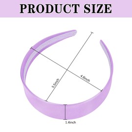 Casoty Light Purple Padded Headbands for Women Thin Satin Headband for Girls Head Bands for Women's Hair No Slip Hair Accessories for Women Girls