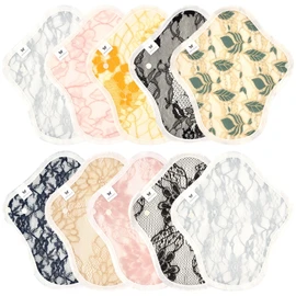 Fabric Napkins NO 4 Organic Cotton Set of 10 v07 la Lace, Silky Soft, Gorgeous