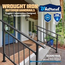 Gottinfurt Versatile Step Stair Handrails for Outdoor Steps Adjustable for Step with Hook - 4-5steps