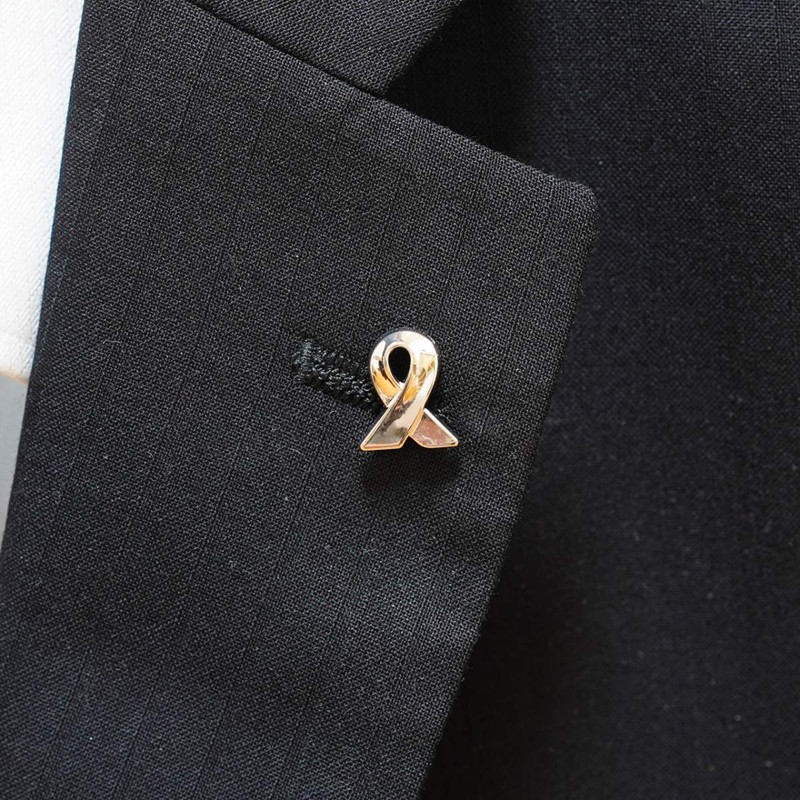 Awareness Ribbon Lapel Pin, Small Awareness Ribbon, Silver