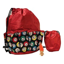Bingo Dauber Bag- Bingo Balls Design (Blue) 10 Pocket w/Lucky Troll Charm