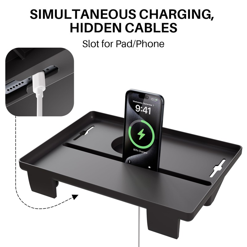 JOYMOOP Clip-On Bedside Shelf for Bunk Beds, Dorm Room Essentials,