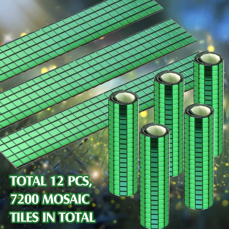 Self-Adhesive Disco Mirror Tiles Mosaic Tiles for DIY Craft Projects,