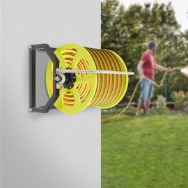 Garden Hose Reel Heavy Duty, Floor/Wall Mount Metal Hose Reel for 5/8" Hose Reel, Holds up to 328-Feet（Hose not included）