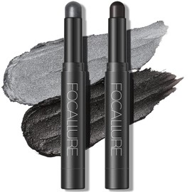 2 Pieces Cream Eyeshadow Stick, Bright Eyeshadow Pencil Crayon Set, Matte and Shimmering Eye Make Up Set, Long-Lasting Waterproof Eyeshadow Makeup Pen Tool (Smoky-night(0405))