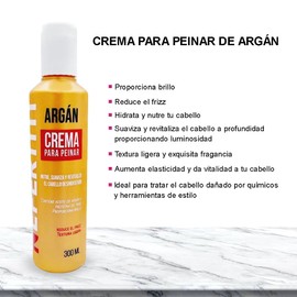 Crema para Peinar con Aceite de Argán Nefertiti para Cabello Extremadamente Seco, Opaco y sin Brillo, Reduce Efectivamente el Frizz, Nutre, Suaviza y Revitaliza, Hidratante para Cabello, 300ml.