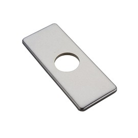 BWE 6" Brushed Nickel Faucet Hole Cover, Stainless Steel Rectangular Escutcheon Deck Plate for 1 Hole Bathroom Sink