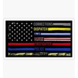 First Responder Flag Graphic Design - Sticker Graphic - Waterproof - Fade Resistant Die Cut