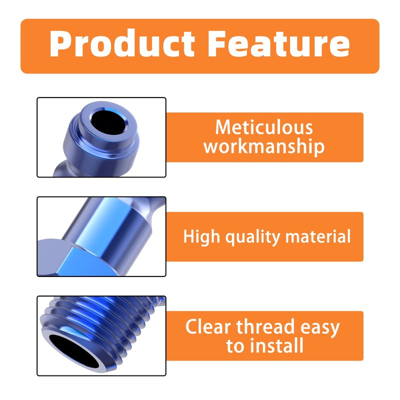 GASHER 10PCS 1/4-Inch NPT Male Blue Aluminum Industrial Air Plug,