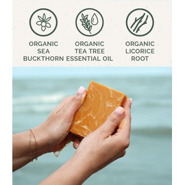 Chagrin Valley Natural Soap Bar - Sea Buckthorn, Organic Tea Tree Oil & Green Tea - Good for Sensitive and Irritated Skin - Large 5.6 oz Face & Bath Soap