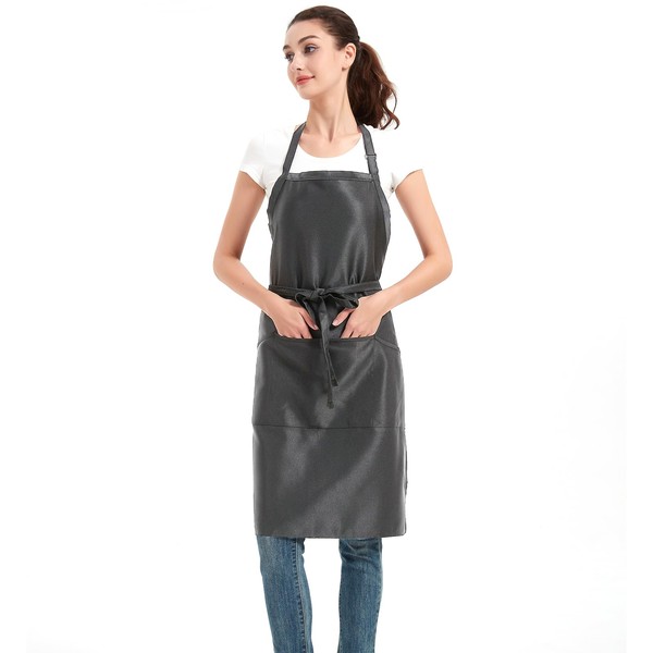 Syzornk Long Aprons for Men with 3 Pockets，Waterproof Chef Apron