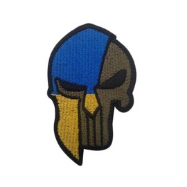 Uijokdef 1 PCS Skull and Ukraine Flag Patches Hook and Loop Embroidered Tactical Military Ukraine Patch (Ukraine)