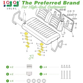 10L0L Golf Cart Seat Hinge Set for Yamaha G&E G8, G14,G16,G19 G20,G22,Replacement Seat Hinges OEM# JF2-K8427-00-00 JN3-K8426-01