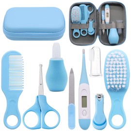 UptVin 8-Piece Baby Care Kit Birth, Baby Care Set First Equipment Newborn, Baby Healthcare Kit for Newborn Infant (Blue)