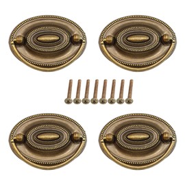 EIiegh 4 Pcs Ring Cabinet Handle,Oval Drop Swing Handles for Dresser Drawers, Decorative Door Pulls (4)