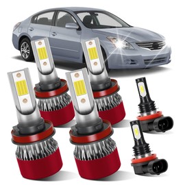 LSLIGHT 2015 Fit for Nissan Altima 2007 2008 2009 2010 2011 2012 2013 2014 2016 2017 2018 H9 High Beam H11 Low Beam H11 Fog Light Bulb 6PCS/1PACK Car Light Bulbs