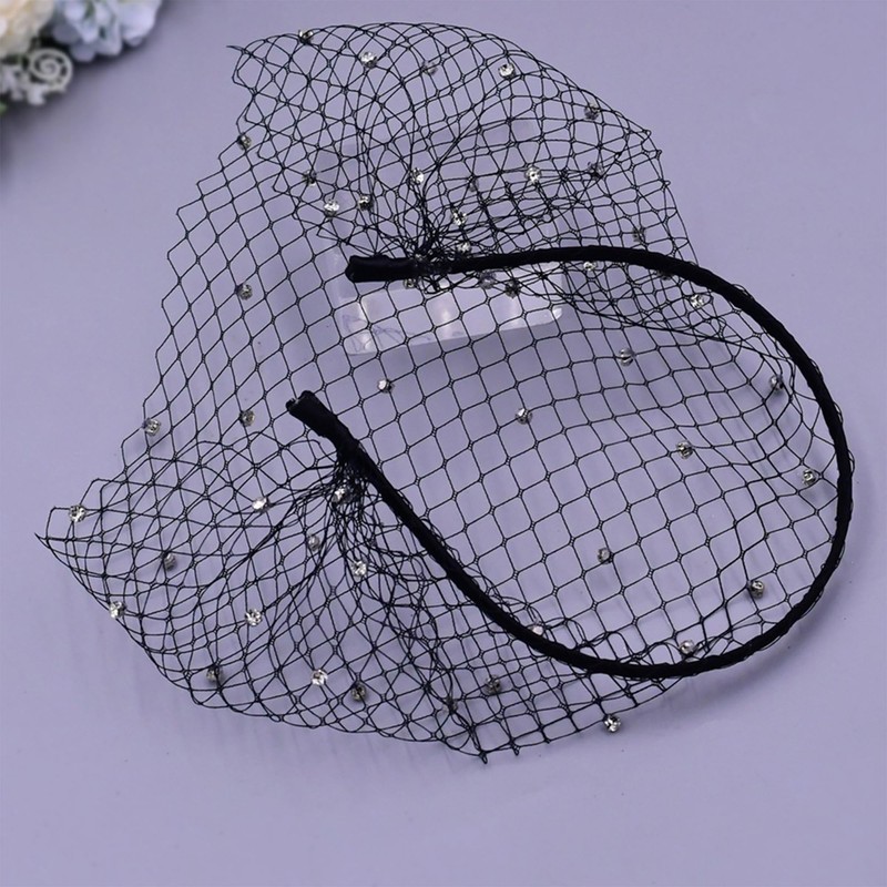 HIWIND Mesh Veil Headband Fascinators Hat 1920s Headpiece for Women