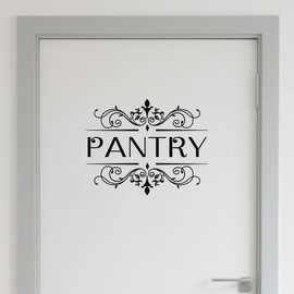 SUPERDANT 2pcs Pantry Room Door Sign Wall Stickers Pantry Room Wall Decals Kitchen Vinyl Black Lettering Words DIY Art Quote Decor for Home Restaurant Coffee Shop Store Decoration