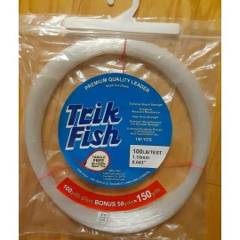 TRIK fish saltwater MONO LEADER CLEAR 100 LB test  150 YD