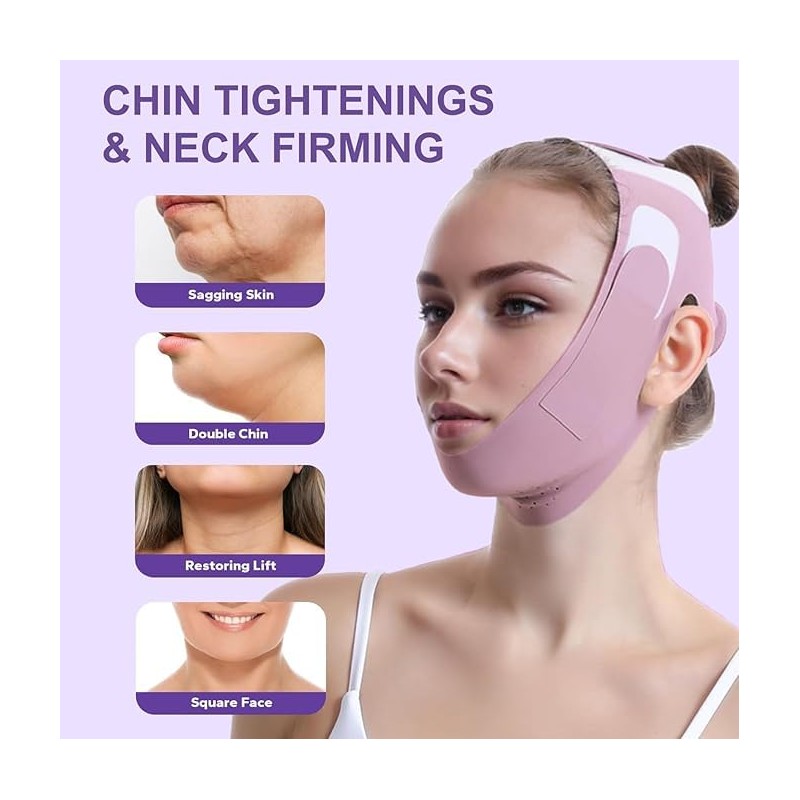 VOSHOME 3 PCS Faja Papada, Lifting de Cara Correa, Correa