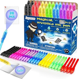 Joycover Invisible Ink Pen with UV Light for Kids, 28PCS Spy Pen Party Favors for Kids 4-8 8-12, Birthday Party Supplies Classroom School Goody Bag Stuffers for Boys Girls
