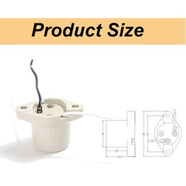 Keyless Porcelain Threaded Socket,TWDRTDD Medium Base E26 Threaded Keyless Porcelain Socket (with Two Hole Flanged Mounting)