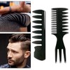 Professional Hair Styling Comb Set, Black, Wide Tooth Detangling Combs,