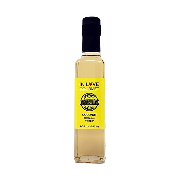 In Love Gourmet Coconut Balsamic Vinegar 250ML/8.5oz Coconut Salad Dressing, Give a Unique Tropical Island Flair to Your Dishes