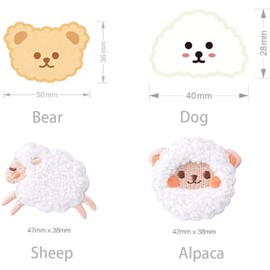 Brown Bear Plush Iron On Patches, Cute Bear Cartoon Clothes Appliques Creative Animal Badges, Soft Sewing Appliques DIY Sewing, Embroidered Appliqué Patches