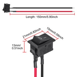 DWEII 10PCS Mini Rocker Switch 12V 20A T85 2 Pin SPST Small ON Off Switch 120V 10A Rocker Toggle KCD1 Pre-Wired Black for Automotive