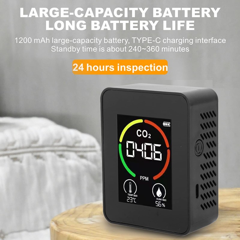 TVOC Tester, USB Charging CO2 Detector Indoor Air Quality Monitor