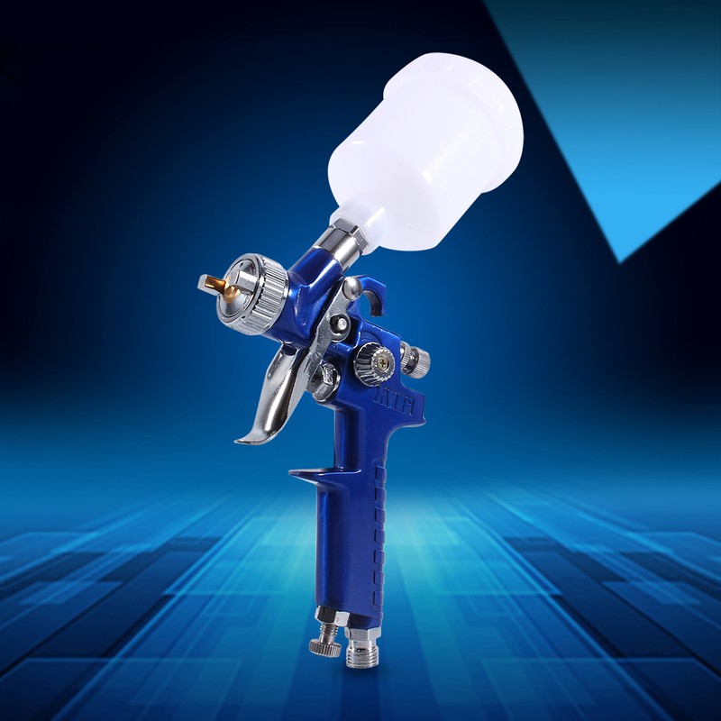 Blue Gravity Feed HVLP Mini Air Paint Spray Gun Low